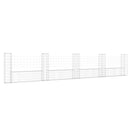 vidaXL U-alakú vas gabionkosár 5 oszloppal 500 x 20 x 100 cm