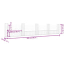 vidaXL U-alakú vas gabionkosár 5 oszloppal 500 x 20 x 100 cm