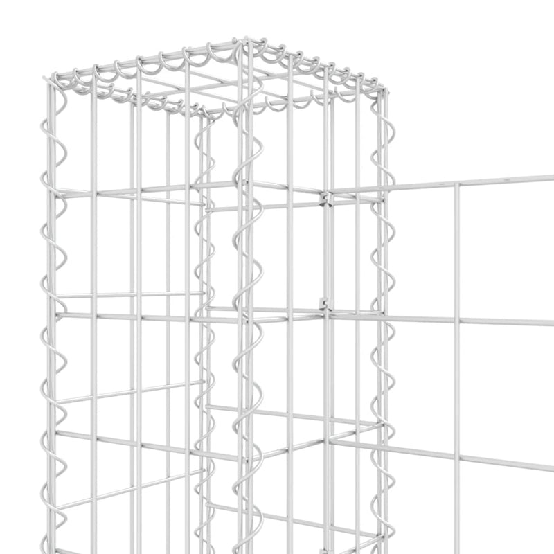 vidaXL U-alakú vas gabionkosár 8 oszloppal 860 x 20 x 100 cm