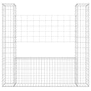 vidaXL U-alakú vas gabionkosár 2 oszloppal 140 x 20 x 150 cm