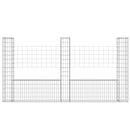 vidaXL U-alakú vas gabionkosár 3 oszloppal 260 x 20 x 150 cm