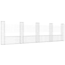vidaXL U-alakú vas gabionkosár 5 oszloppal 500 x 20 x 150 cm
