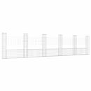 vidaXL U-alakú vas gabionkosár 6 oszloppal 620 x 20 x 150 cm