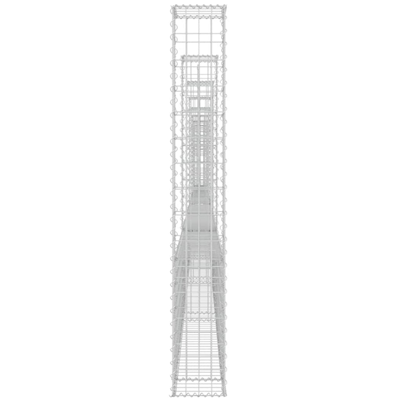 vidaXL U-alakú vas gabionkosár 8 oszloppal 860 x 20 x 150 cm