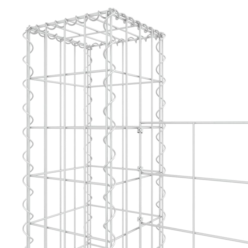 vidaXL U-alakú vas gabionkosár 8 oszloppal 860 x 20 x 150 cm