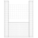 vidaXL U-alakú vas gabionkosár 2 oszloppal 140 x 20 x 200 cm