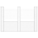 vidaXL U-alakú vas gabionkosár 3 oszloppal 260 x 20 x 200 cm