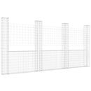 vidaXL U-alakú vas gabionkosár 4 oszloppal 380 x 20 x 200 cm