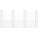 vidaXL U-alakú vas gabionkosár 5 oszloppal 500 x 20 x 200 cm