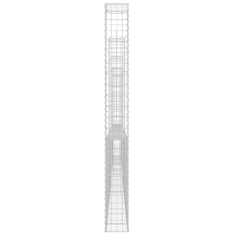 vidaXL U-alakú vas gabionkosár 5 oszloppal 500 x 20 x 200 cm