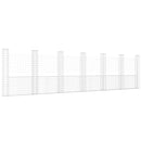 vidaXL U-alakú vas gabionkosár 7 oszloppal 740 x 20 x 200 cm