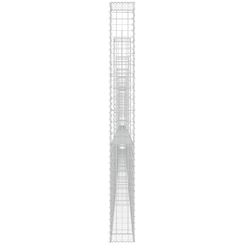 vidaXL U-alakú vas gabionkosár 8 oszloppal 860 x 20 x 200 cm
