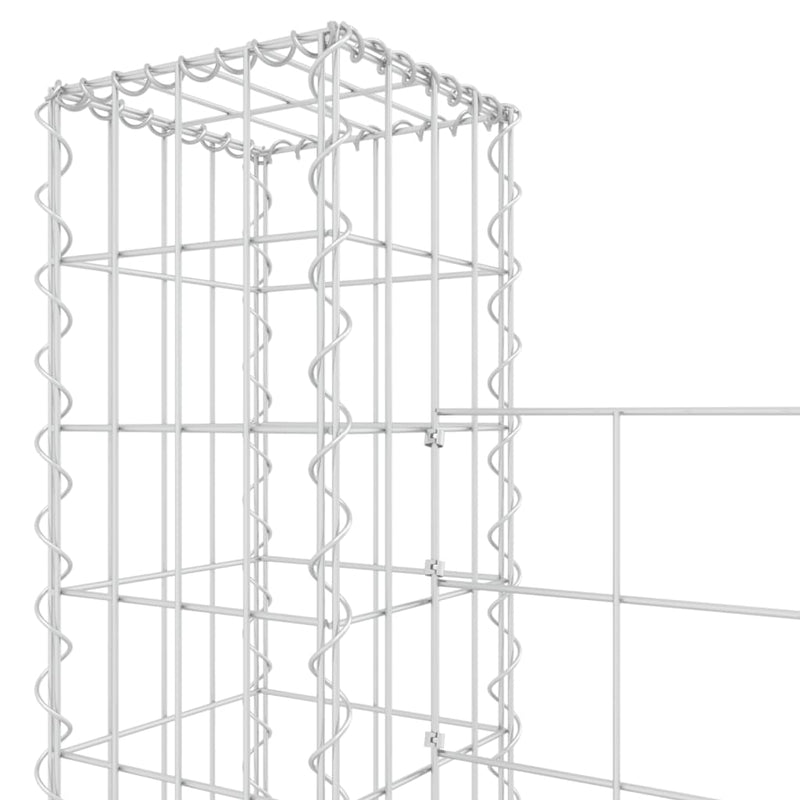 vidaXL U-alakú vas gabionkosár 8 oszloppal 860 x 20 x 200 cm