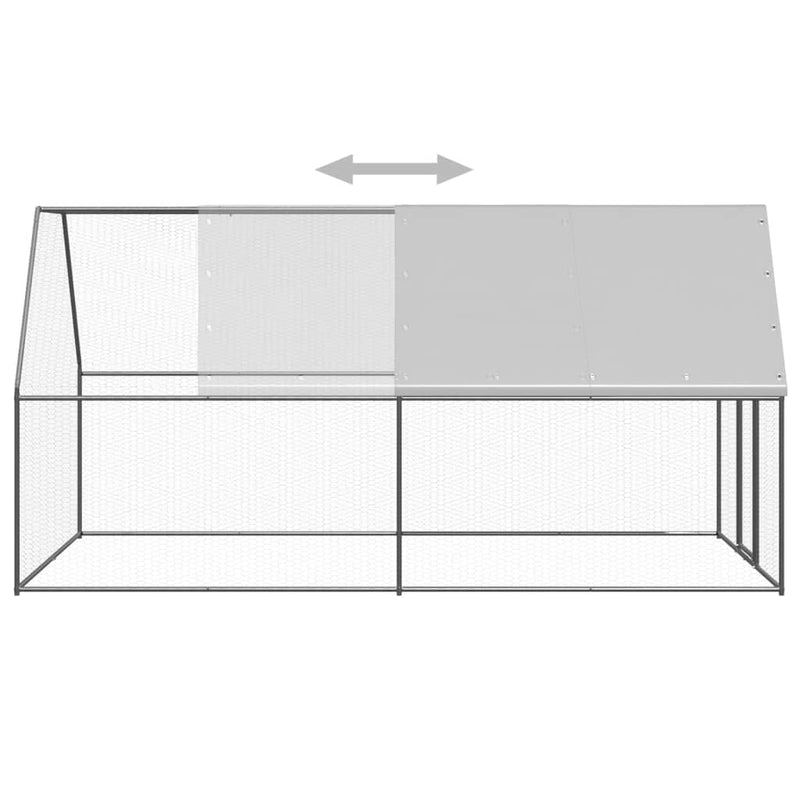 vidaXL kültéri horganyzott acél tyúkól 2 x 4 x 2 m
