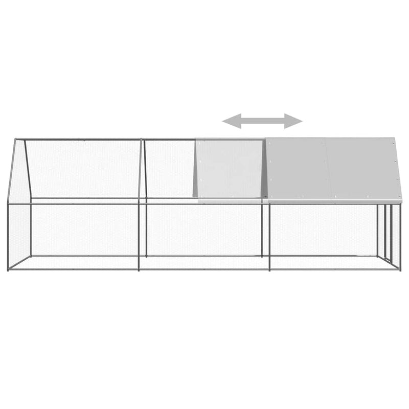 vidaXL kültéri horganyzott acél tyúkól 2 x 6 x 2 m