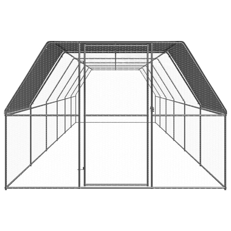 vidaXL kültéri horganyzott acél tyúkól 3 x 12 x 2 m