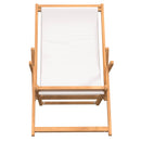 vidaXL krémszínű tömör tíkfa összecsukható strandszék