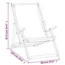 vidaXL kék tömör tíkfa összecsukható strandszék