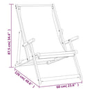 vidaXL piros tömör tíkfa összecsukható strandszék