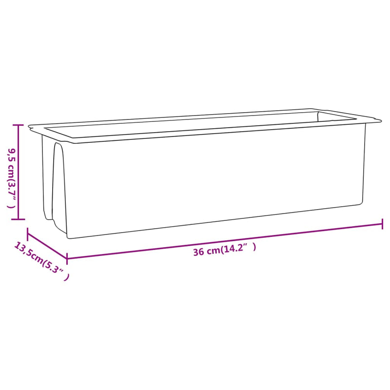 vidaXL 12 db szürke polipropilén virágláda raklapokhoz 36x13,5x9,5 cm