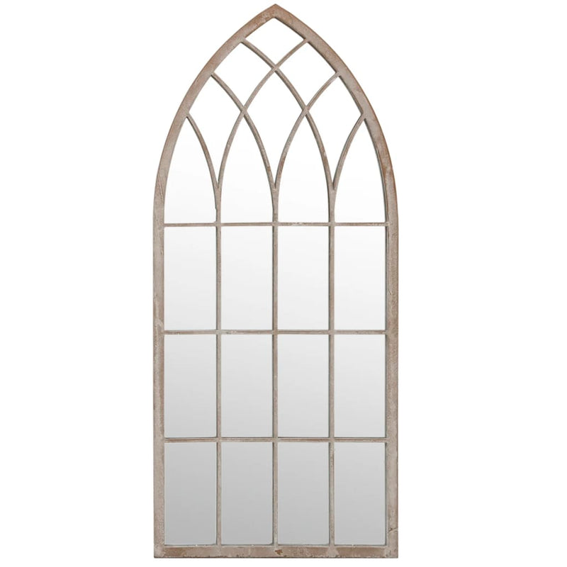 vidaXL homokszínű vas kerti tükör kültéri használatra 100 x 45 cm