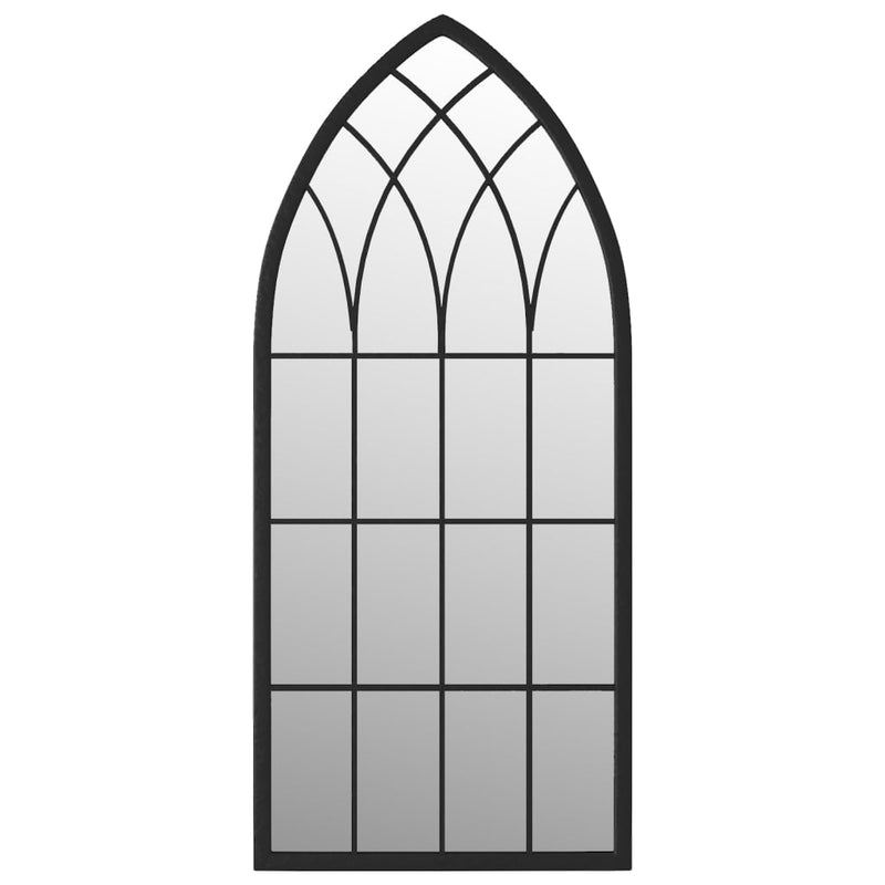 vidaXL fekete vas kerti tükör kültéri használatra 100 x 45 cm