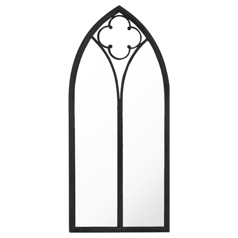 vidaXL fekete vas kerti tükör kültéri használatra 100 x 45 cm