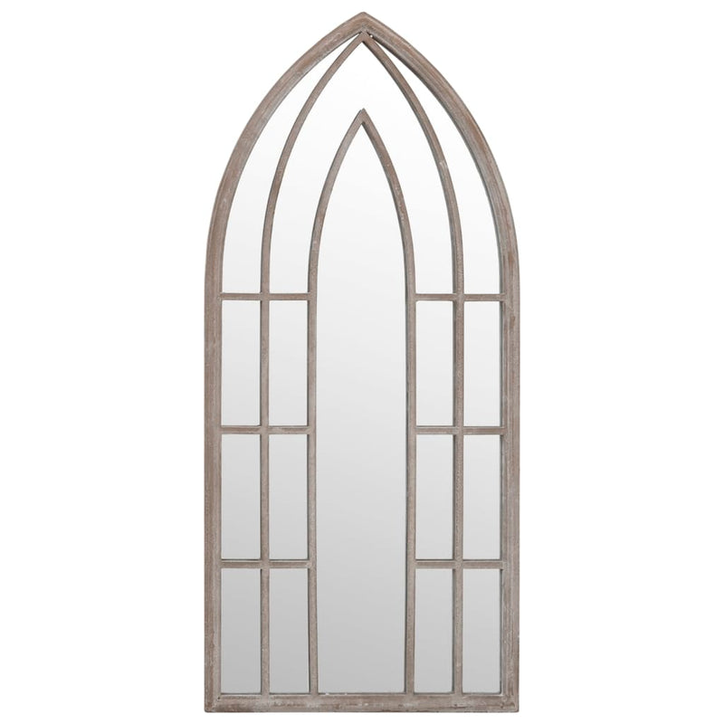 vidaXL homokszínű vas kerti tükör kültéri használatra 100 x 45 cm