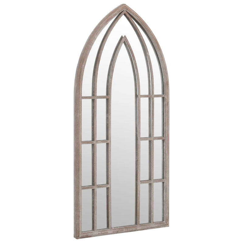 vidaXL homokszínű vas kerti tükör kültéri használatra 100 x 45 cm