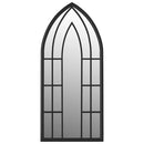 vidaXL fekete vas kerti tükör kültéri használatra 100 x 45 cm