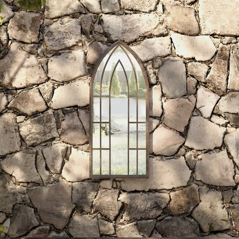 vidaXL homokszínű vas kerti tükör kültéri használatra 70 x 30 cm