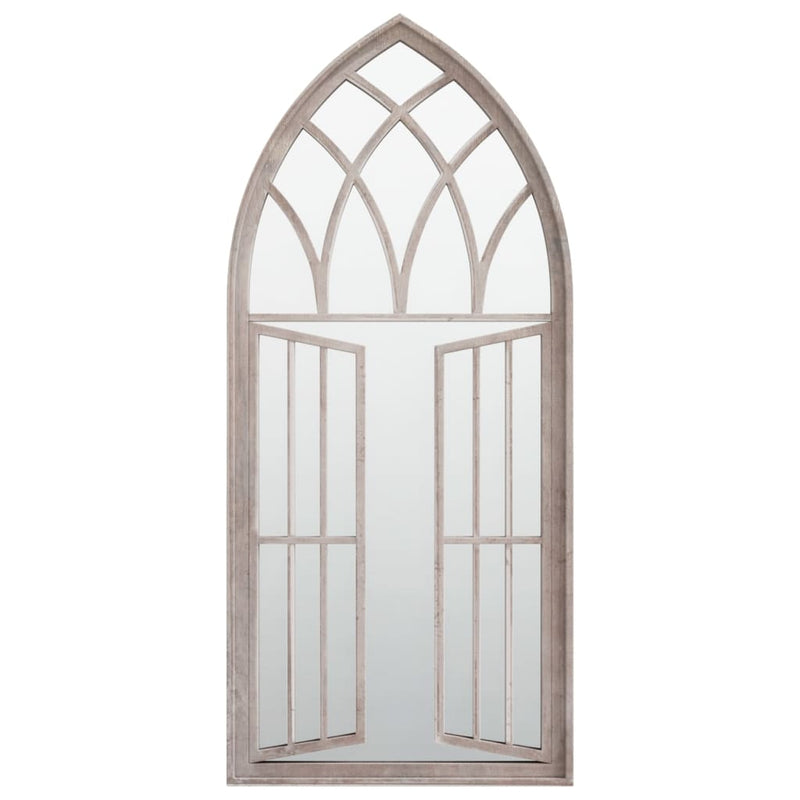 vidaXL homokszínű vas kerti tükör kültéri használatra 100 x 45 cm