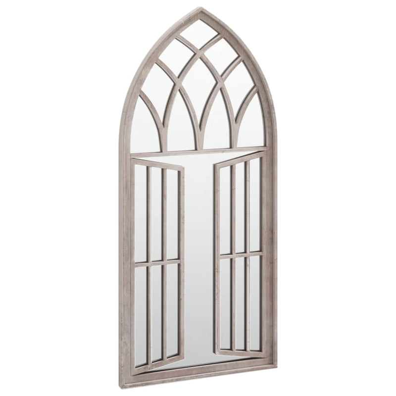 vidaXL homokszínű vas kerti tükör kültéri használatra 100 x 45 cm