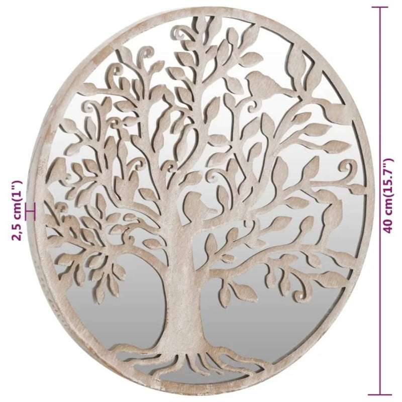 vidaXL homokszínű kerek vas kerti tükör kültéri használatra 40x2,5 cm