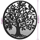 vidaXL fekete kerek vas kerti tükör kültéri használatra 40 x 2,5 cm