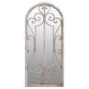 vidaXL homokszínű vas kerti tükör kültéri használatra 100 x 45 cm