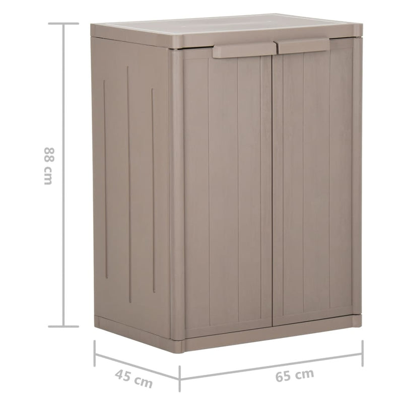vidaXL barna PP fahatású kerti tárolószekrény 65 x 45 x 88 cm