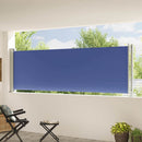 vidaXL kék behúzható oldalsó terasznapellenző 117 x 614 cm