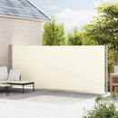 vidaXL krémszínű behúzható oldalsó terasznapellenző 180 x 600 cm