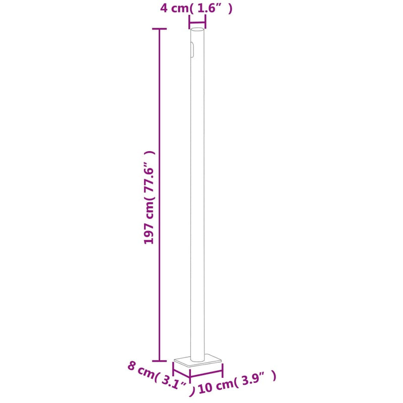 vidaXL piros behúzható oldalsó terasznapellenző 200 x 600 cm