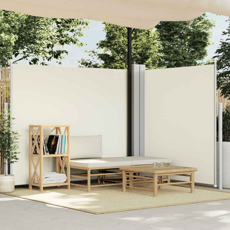 vidaXL krémszínű behúzható oldalsó napellenző 180 x 600 cm