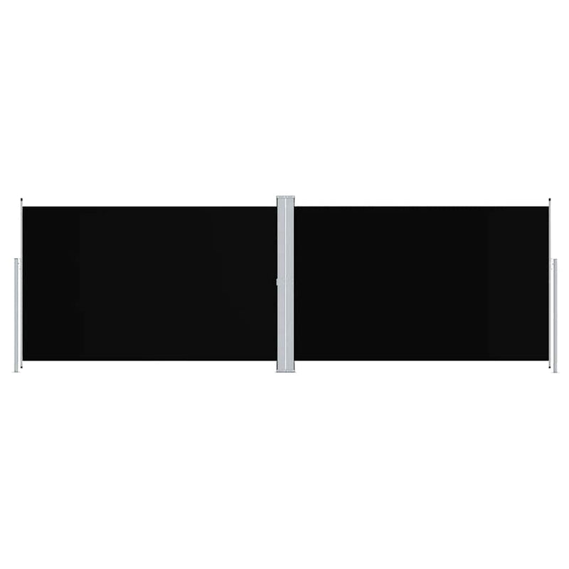 vidaXL fekete behúzható oldalsó napellenző 200 x 600 cm