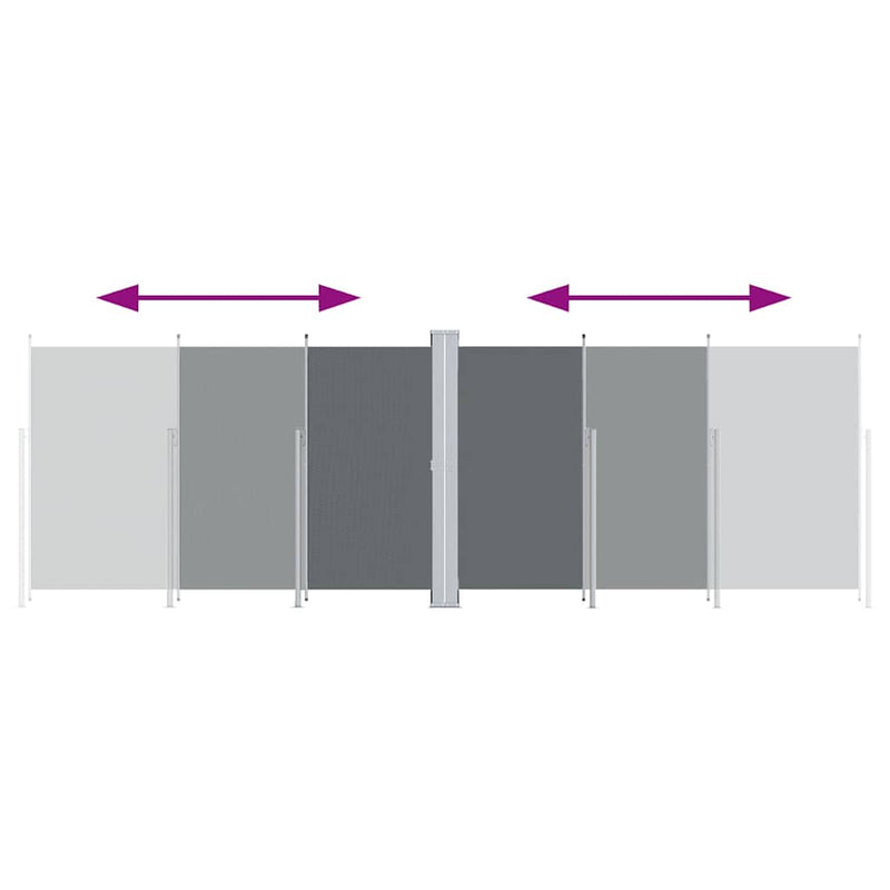 vidaXL antracitszürke behúzható oldalsó napellenző 220 x 600 cm