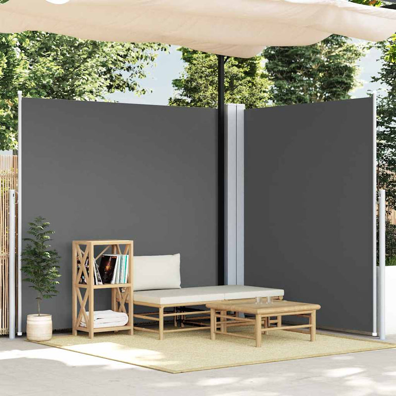 vidaXL antracitszürke behúzható oldalsó napellenző 220 x 600 cm