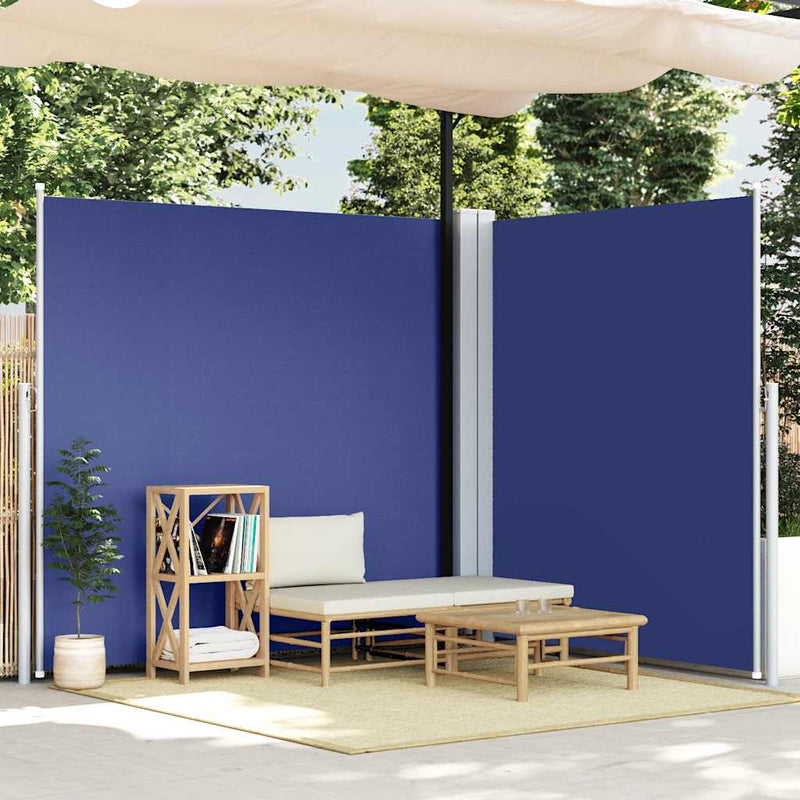 vidaXL kék behúzható oldalsó napellenző 220 x 600 cm
