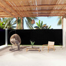 vidaXL fekete behúzható oldalsó napellenző 180 x 1000 cm