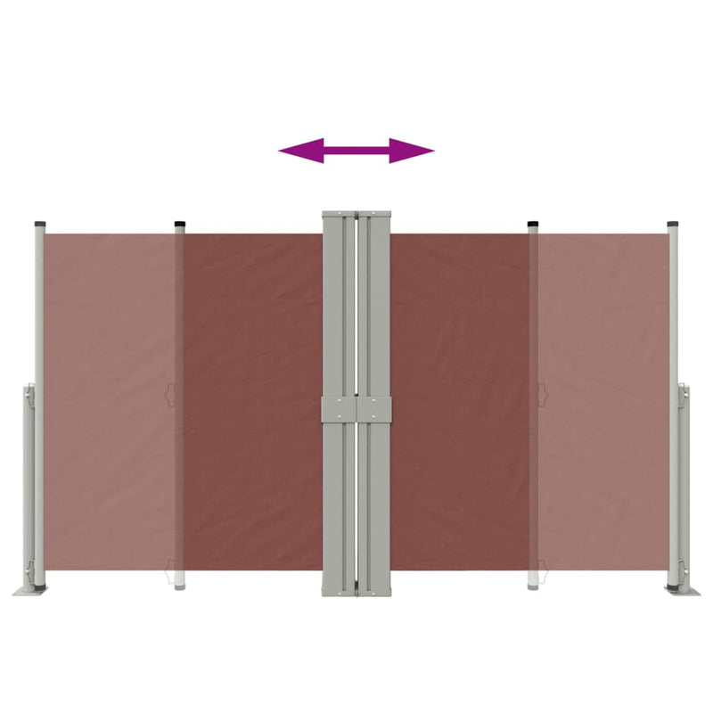 vidaXL barna behúzható oldalsó napellenző 140x1200 cm