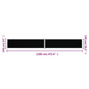 vidaXL fekete behúzható oldalsó napellenző 160 x 1200 cm