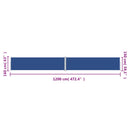 vidaXL kék behúzható oldalsó napellenző 160 x 1200 cm