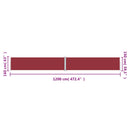 vidaXL piros behúzható oldalsó napellenző 160 x 1200 cm